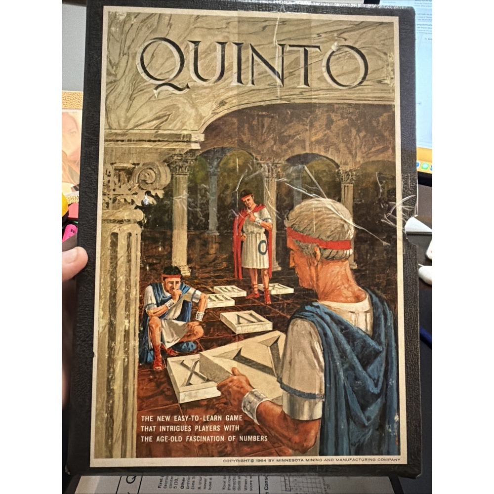 1964 VINTAGE 3M Bookshelf Games QUINTO Numbers Board Game Nice!